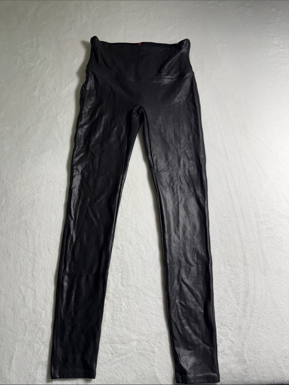 SPANX Black Faux Leather-Look High-Waist Leggings